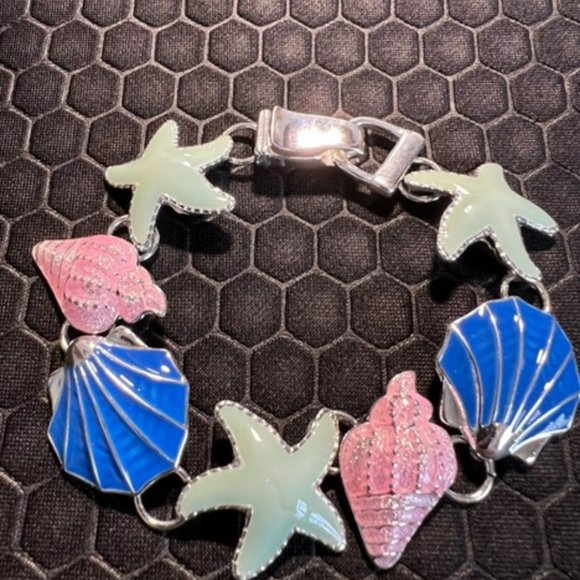 Venice By The Sea Jewelry Jewelry - Seashells, and Star Fish Bracelet Multicolored Made of Sterling Silver